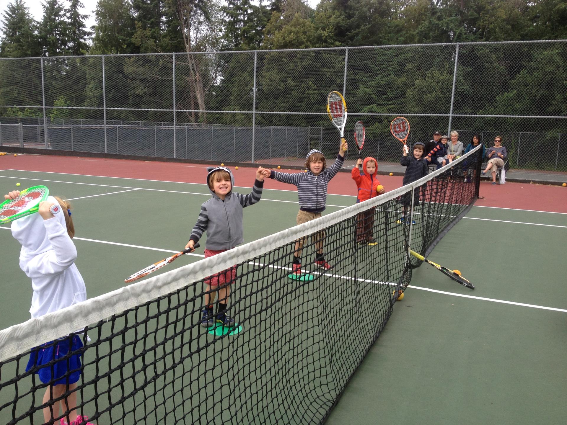 Kids playing tennis