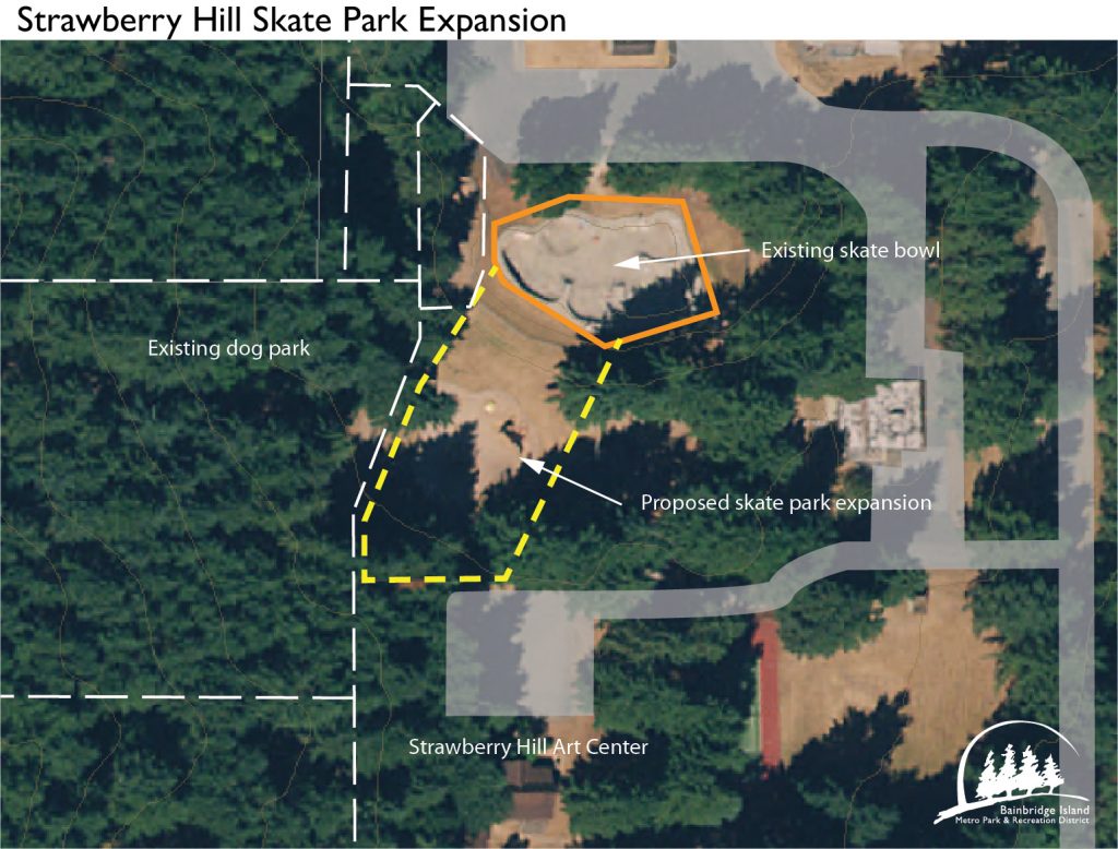 Strawberry Hill Skatepark expansion map